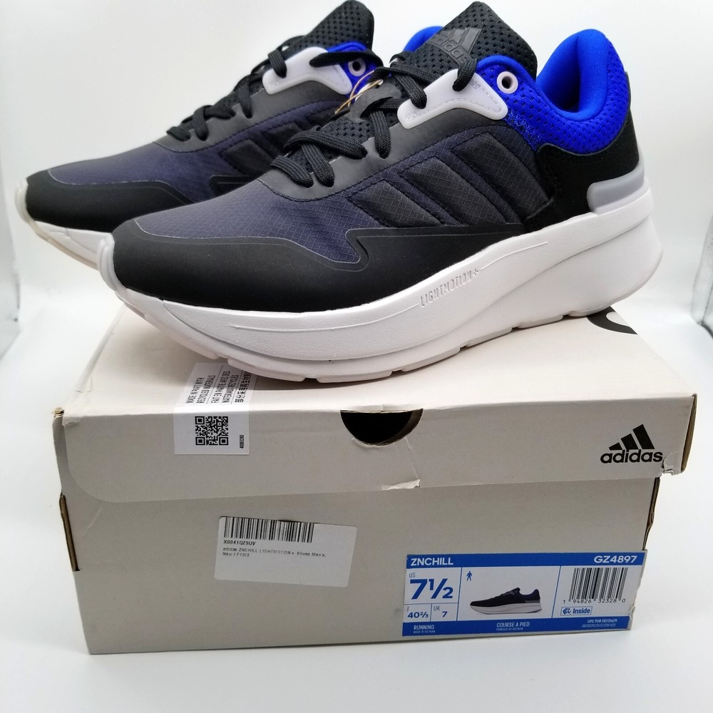 Adidas Znchill Lightmotion Men's Running Shoes Sz 7.5 Sneakers  Navy Black‎